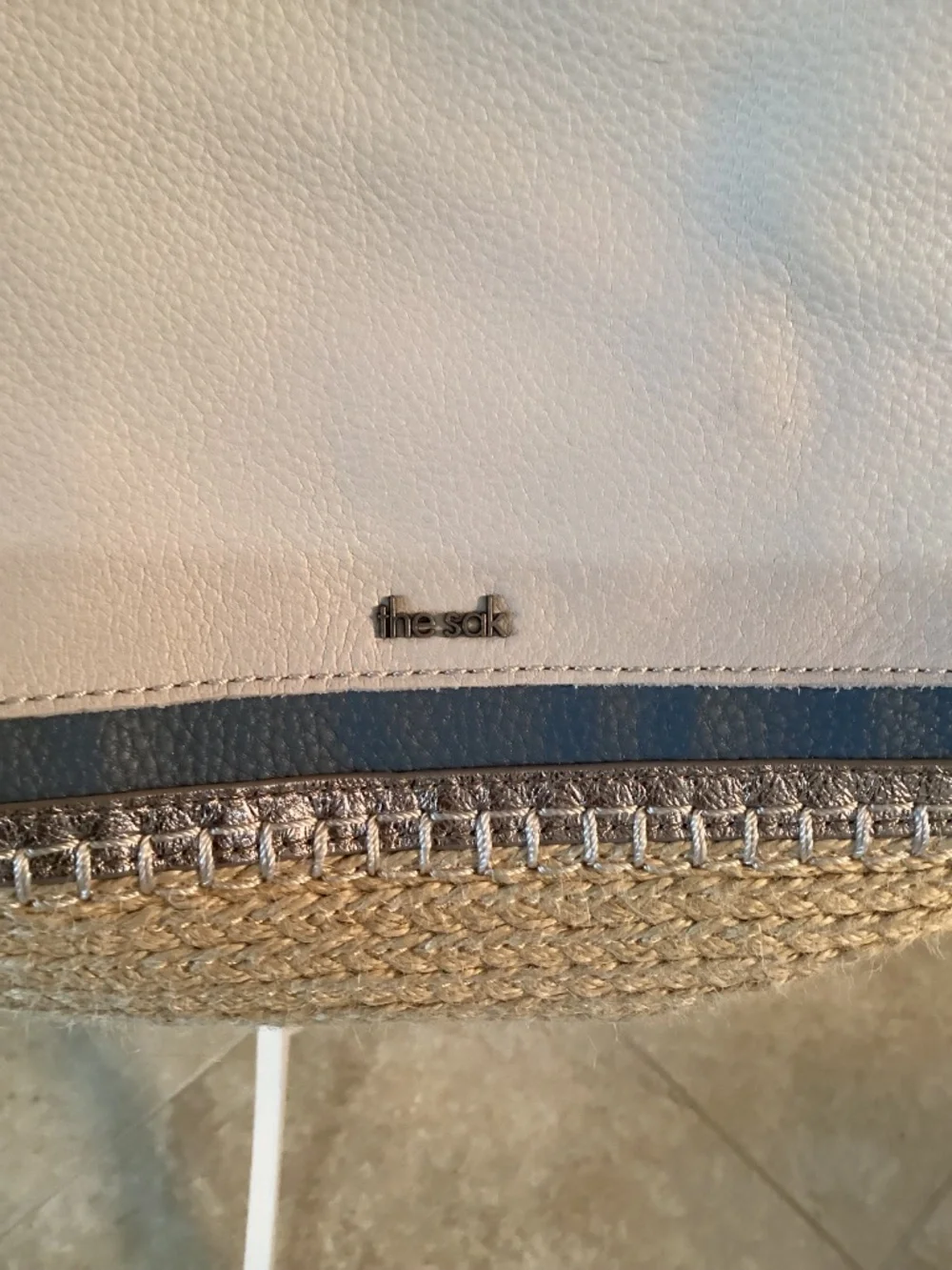 The Sak Sequoia Leather Hobo Bag colorway Coastal Block Espadrille